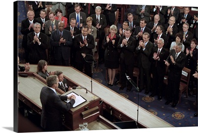 President George W, Bush speaks to a Joint Session of Congress