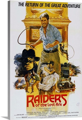 Raiders Of The Lost Ark, British Poster Art, Harrison Ford, (Center), 1981