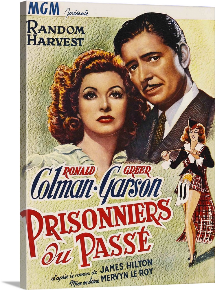 Random Harvest, (aka Prisonniers Du Passe), L-R: Greer Garson, Ronald Colman On Belgian Poster Art, 1942.