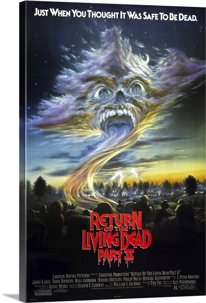 RETURN OF THE LIVING DEAD PART II, US poster, 1988