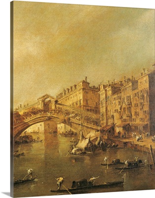 Rialto Bridge and the Riva del Vin (Venice), by Francesco Guardi, 18th c.