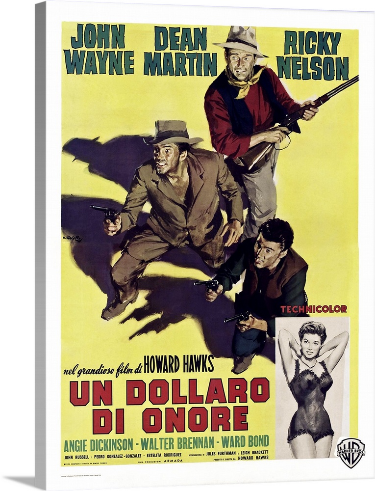 Rio Bravo, (aka Un Dollaro Di Onore), From Top: John Wayne, Dean Martin, Ricky Nelson, Angie Dickinson On Italian Poster A...