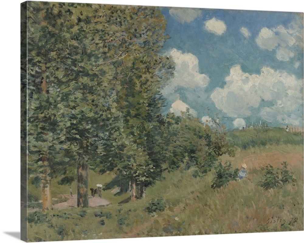 Road from Versailles to Saint-Germain, by Alfred Sisley, 1875, French impressionist oil painting. He painted this plein-ai...