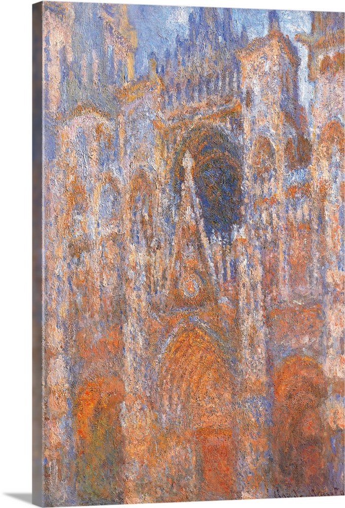 Rouen Cathedral. The Portal and Saint Romain Tower, Full Sunlight Harmony in Blue, by Claude Monet, 1894, 19th Century, oi...
