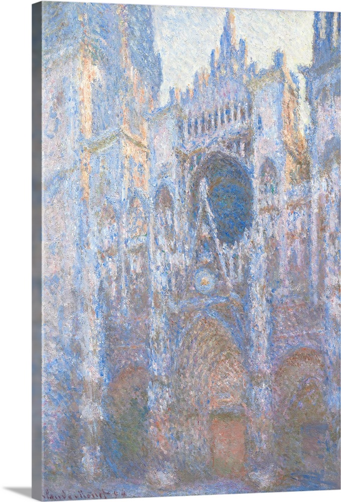 Rouen Cathedral, West Facade, by Claude Monet, 1894, French impressionist painting, oil on canvas. Monet painted at least ...