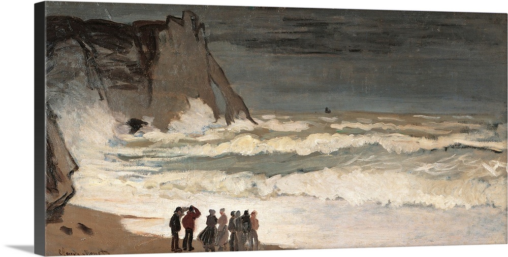Rough Sea at Etretat, by Claude Monet, 1868 - 1869 about, 19th Century, oil on canvas, cm 66 x 131 - France, Ile de France...