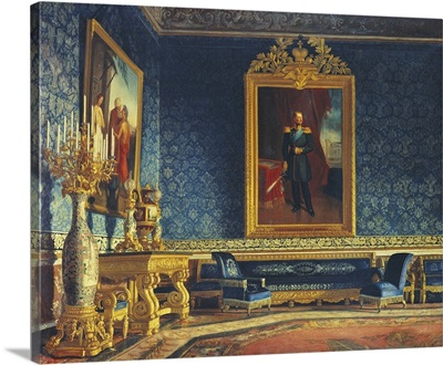 Royal Palace of Naples with a Portrait of Tsar Nicholas I, by Frans Vervloet, 19th c