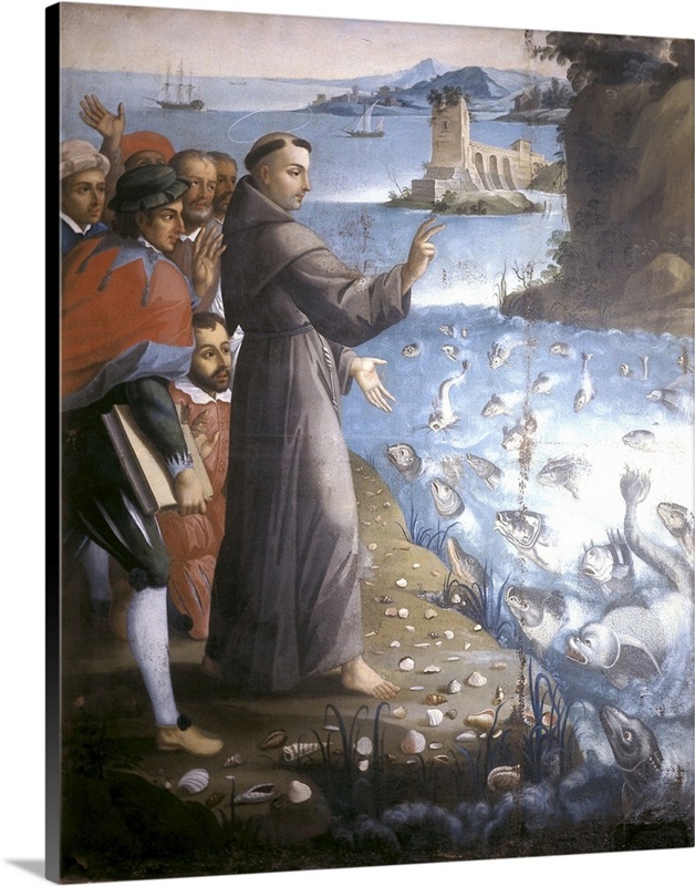 Saint Anthony Of Padua Preaching To The Fishes 1779 Great Big Canvas saint-anthony-of-padua-preaching-to-the-fishes-1779-great-big-canvas