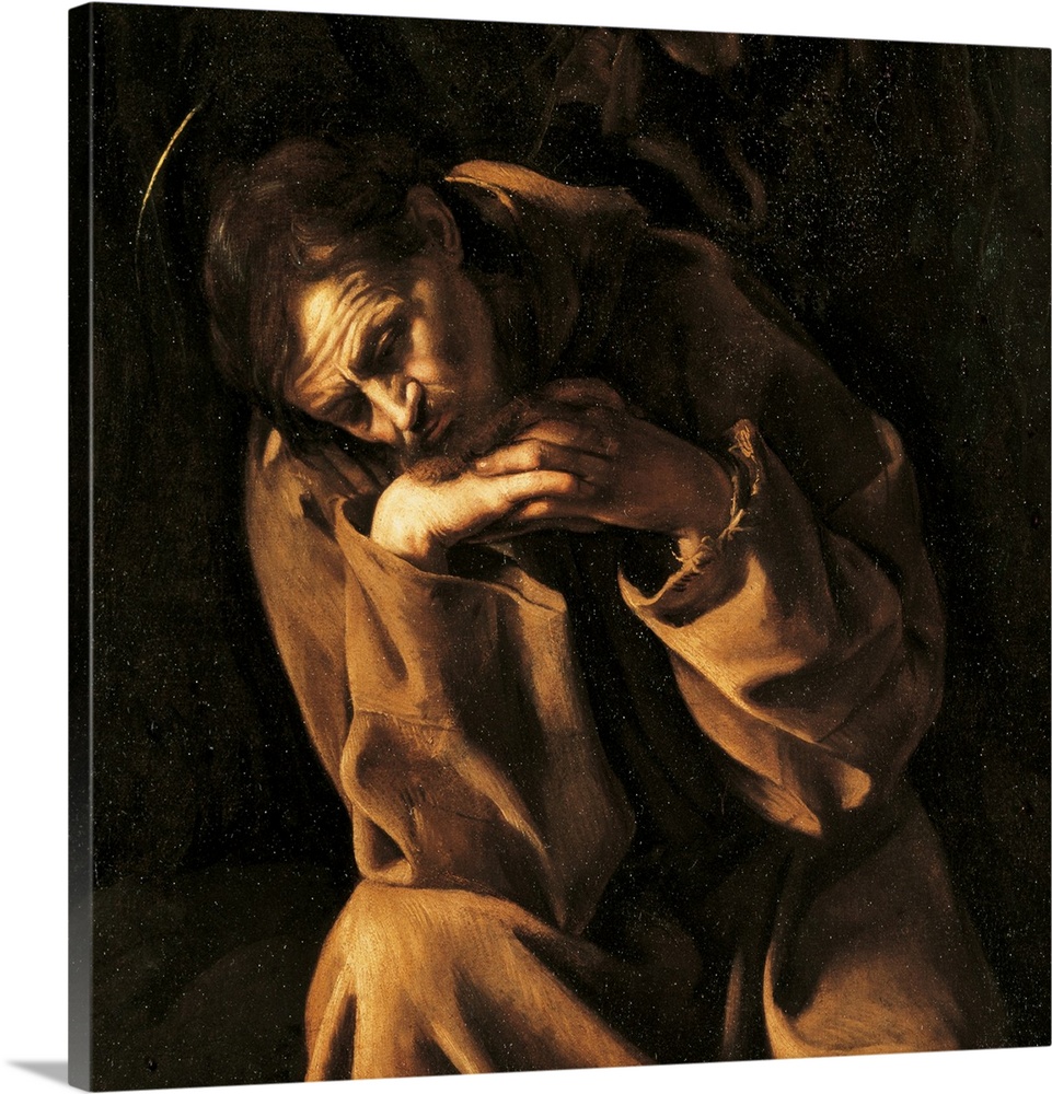 Saint Francis in Prayer, by Merisi Michelangelo known as Caravaggio, 17th Century, 1606 -1607 about, oil on canvas, cm 128...