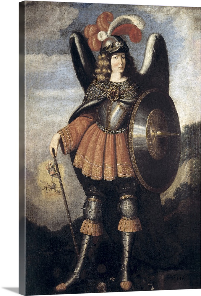 Saint Michael the Archangel. 17th c. PERU. Arequipa. Convent of Santa Catalina. Painting by an anonymous author influenced...