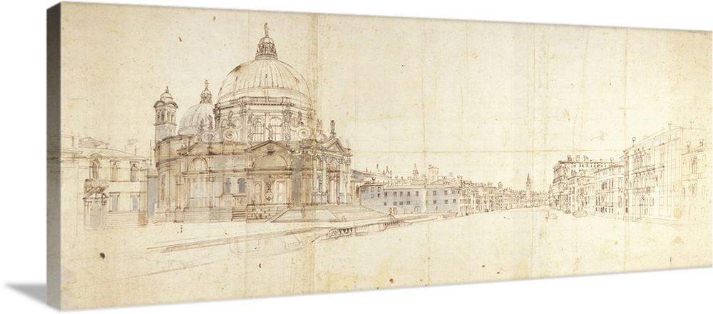 Italy, Lazio, Rome, Central National Library. Whole artwork view. View of Venice.