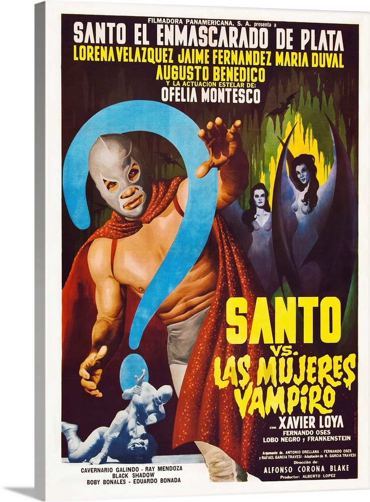 Santo Versus The Vampires - Vintage Movie Poster (Mexican)