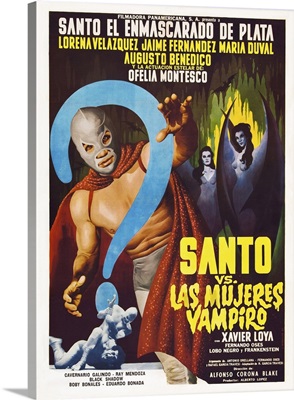 Santo Versus The Vampires - Vintage Movie Poster (Mexican)