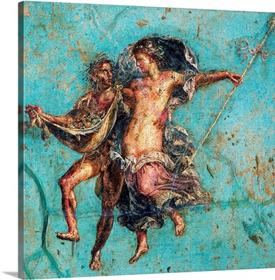 Satyr And A Maenad Dancing. Ancient Roman Fresco, c.62-79, Casa Dei Dioscuri, Pompeii