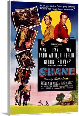 Shane, Poster Art, Top From Left: Alan Ladd, Van Heflin, 1953