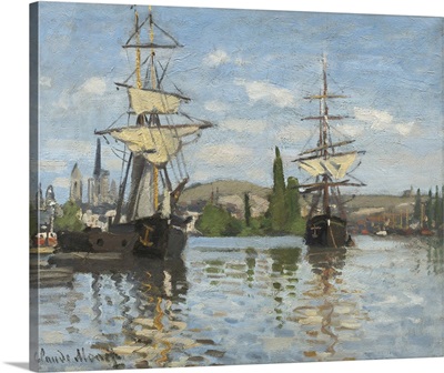 Ships Riding on the Seine at Rouen, by Claude Monet, 1873