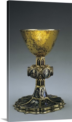 Silver gilded chalice with enamels. French school (14th - 15th c.)