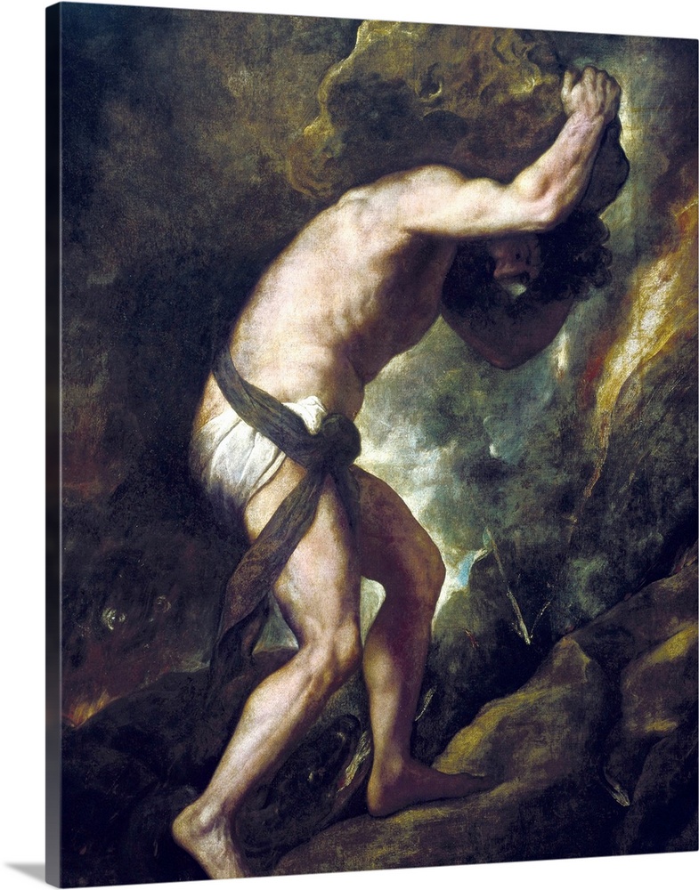 TTITIA, Tiziano Vecello, also called (1490-1576). Sisyphus. 1548 - 1549. Renaissance art. Cinquecento. Oil on canvas. SPAI...