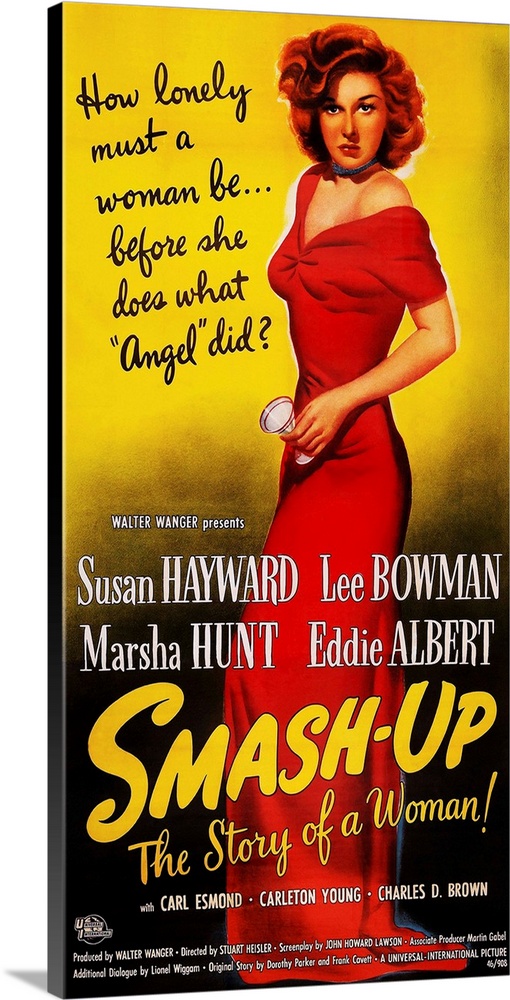 SMASH-UP: THE STORY OF A WOMAN, Susan Hayward on poster art, 1947.