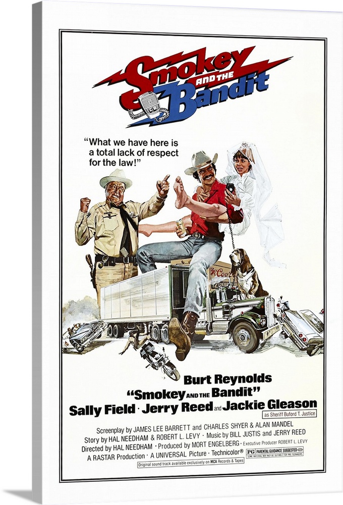 Smokey And The Bandit, From Left: Jackie Gleason, Burt Reynolds, Sally Field, 1977.