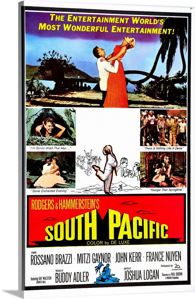 South Pacific, US Poster, Top From Left: Rossano Brazzi, Mitzi Gaynor (And Sailor Suit Center), 1958.