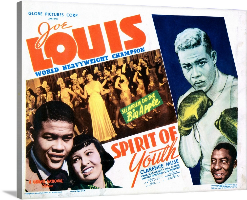 Spirit Of Youth, US Lobbycard, From Left: Joe Louis, Edna Mae Harris, Bottom Right: Clarence Muse, 1938.