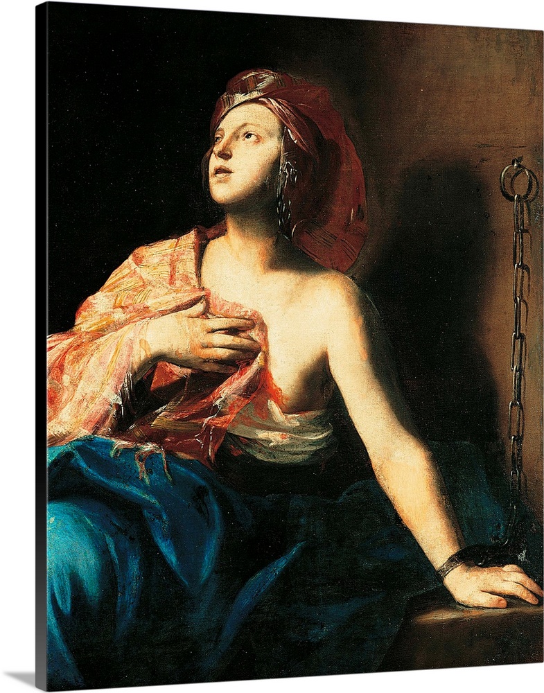 St Agatha in Prison, by Massimo Stanzione, 1630, 17th Century, oil on canvas, - Italy, Campania, Naples, Capodimonte Natio...