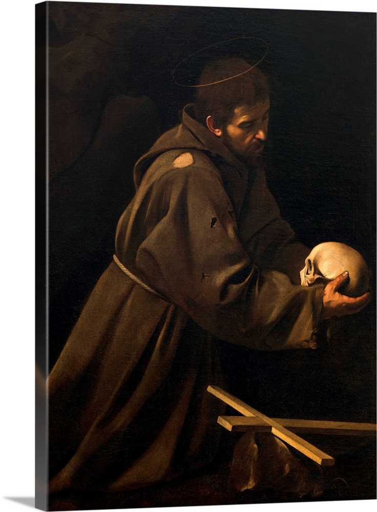 St Francis in Meditation, by Michelangelo Merisi known as Caravaggio, 1606 - 1614, 17th Century, oil on canvas, cm 128,2 x...