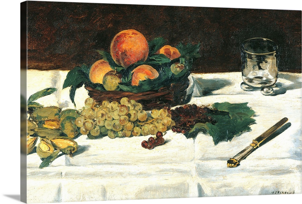 Still Life Fruit on a Table, by Edouard Manet, 1864, 19th Century, oil on canvas, cm 45 x 73,5 - France, Ile de France, Pa...