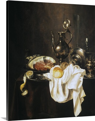 Still Life of Ham and Silver Plate