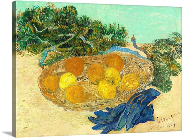 Still Life Of Oranges And Lemons With Blue Gloves By Vincent Van Gogh 18 Wall Art Canvas Prints Framed Prints Wall Peels Great Big Canvas