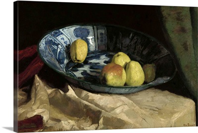 Still Life with Apples in a Delft Blue Bowl, by Willem de Zwart, 1880-90,