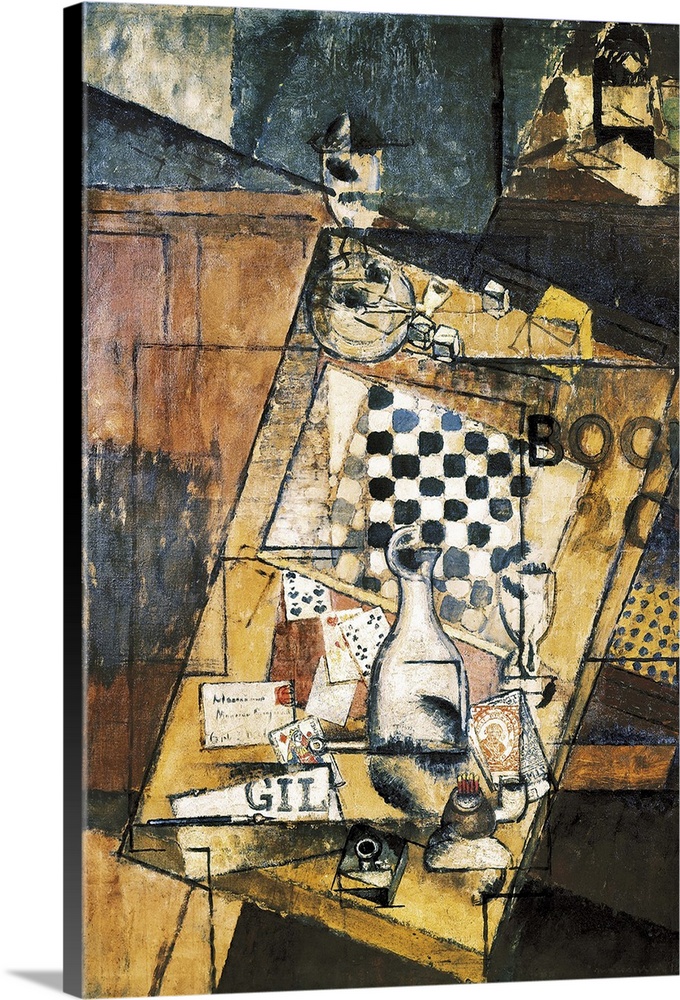 MARCOUSSIS, Ludwig Casimir Ladislas Markus (1878-1941). Still Life with Chessboard. 1912. Cubism. Oil on canvas. FRANCE. P...