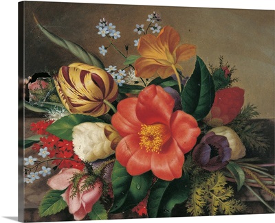 Still Life with Flowers, by Carl Adolf Senff, 19th c. Rome, Italy