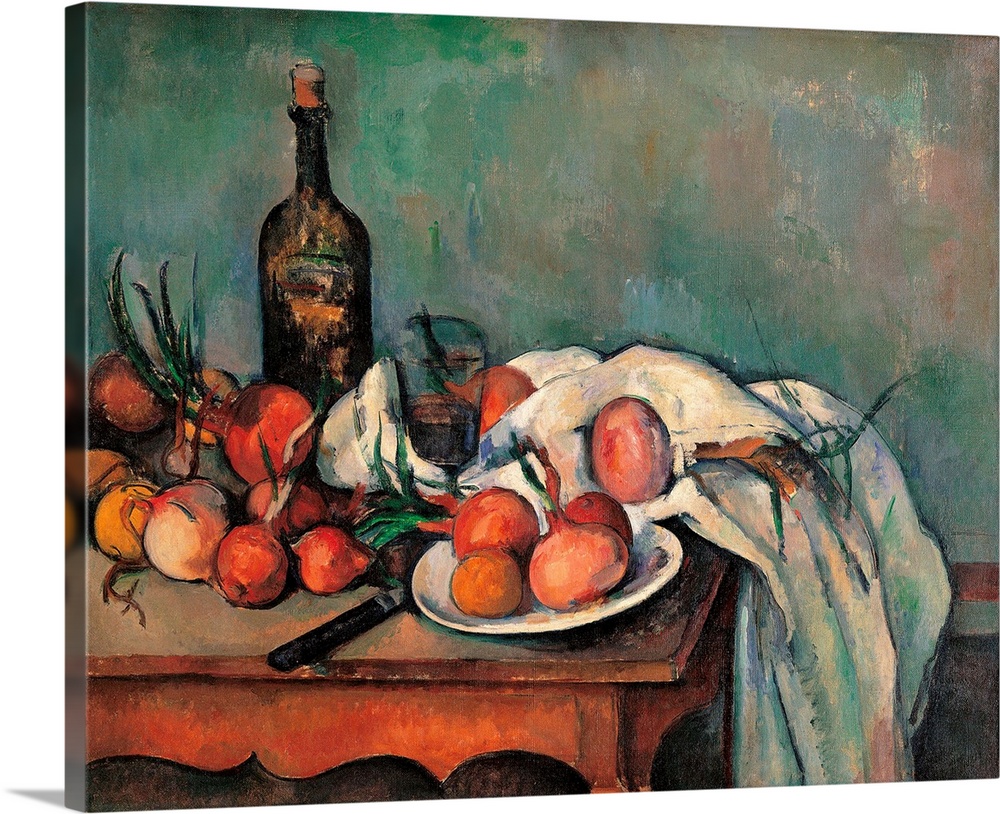 Still life with Onions, by Paul Czanne, 1895 about, 19th Century, oil on canvas, cm 66 x 82 - France, Ile de France, Paris...