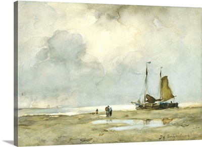 Strandgezicht, c. 1895, Dutch watercolor painting