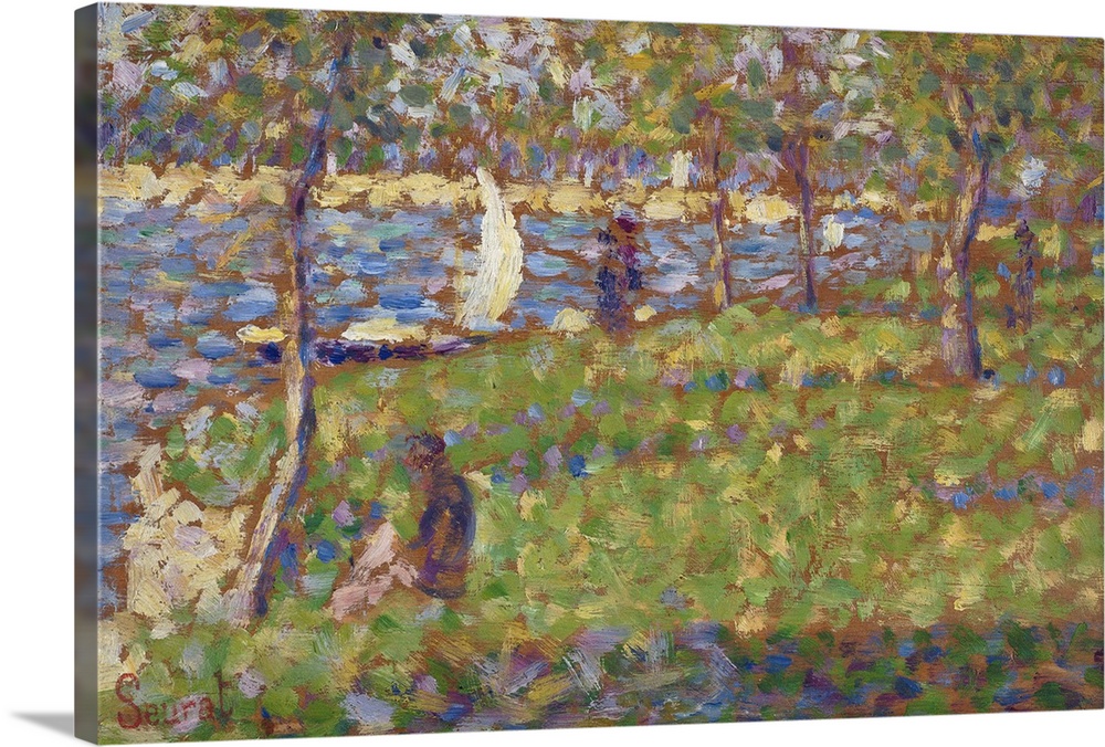 Study for 'La Grande Jatte', by Georges Seurat, 1884-85, French Post-Impressionist painting, oil on canvas. Seurat departe...
