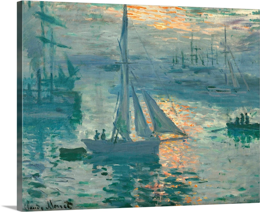 Sunrise (Marine), by Claude Monet, 1873-74, French impressionist painting, oil on canvas. Claude Monet painted the coastal...