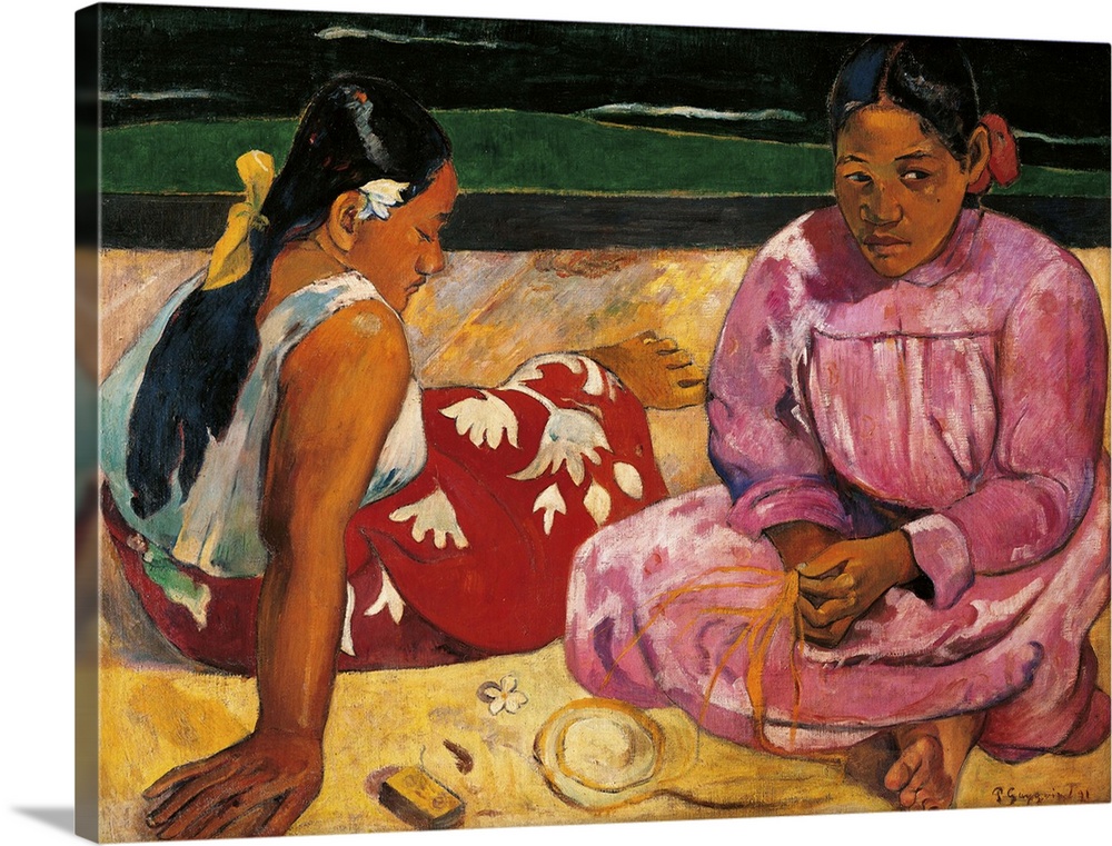 Tahitian Women, by Paul Gauguin, 1891, 19th Century, oil on canvas, cm 69 x 91,5 - France, Ile de France, Paris, Muse dOrs...