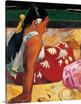 Tahitian Women, by Paul Gauguin, 1891. Musee d'Orsay, Paris, France. Detail