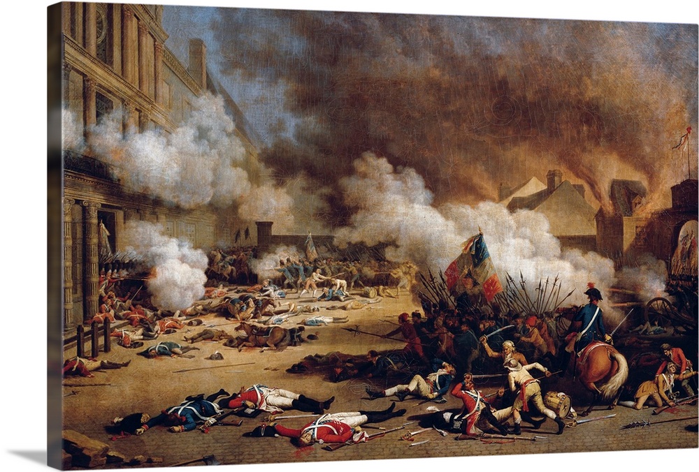 French Revolution. Take of the courtyard of the Carrousel in the Palace des Tuileries. August 10, 1792. Oil on canvas. FRA...