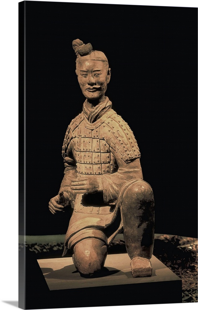 Warriors of Xi'an. Archer. 221 -206 BC. Chinese art. Qin period. Terra-cotta. CHINA. Lintong. Lishan. Mausoleum of Qin Shi...