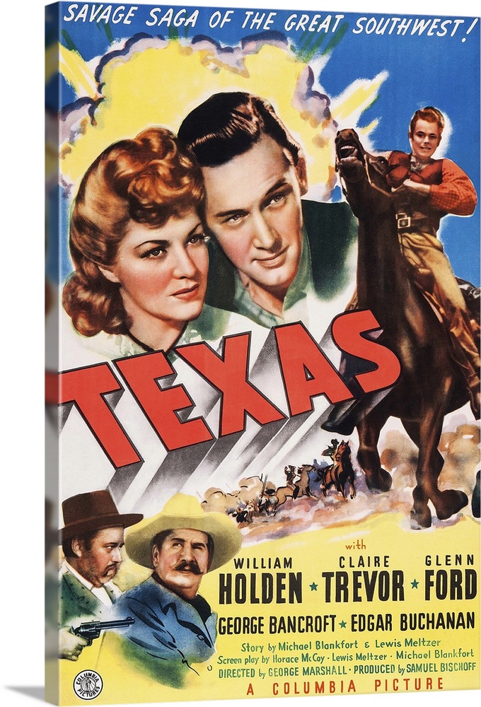 Retro poster artwork for the film Texas.