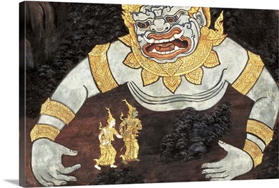 Thailand. Khamphaeng Phet. Painting with mythological scene (18th-19th c.)