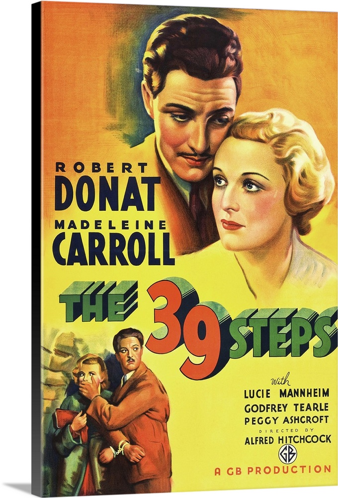 THE 39 STEPS, top from left: Robert Donat, Madeleine Carroll, bottom from left: Madeleine Carroll, Robert Donat, 1935.