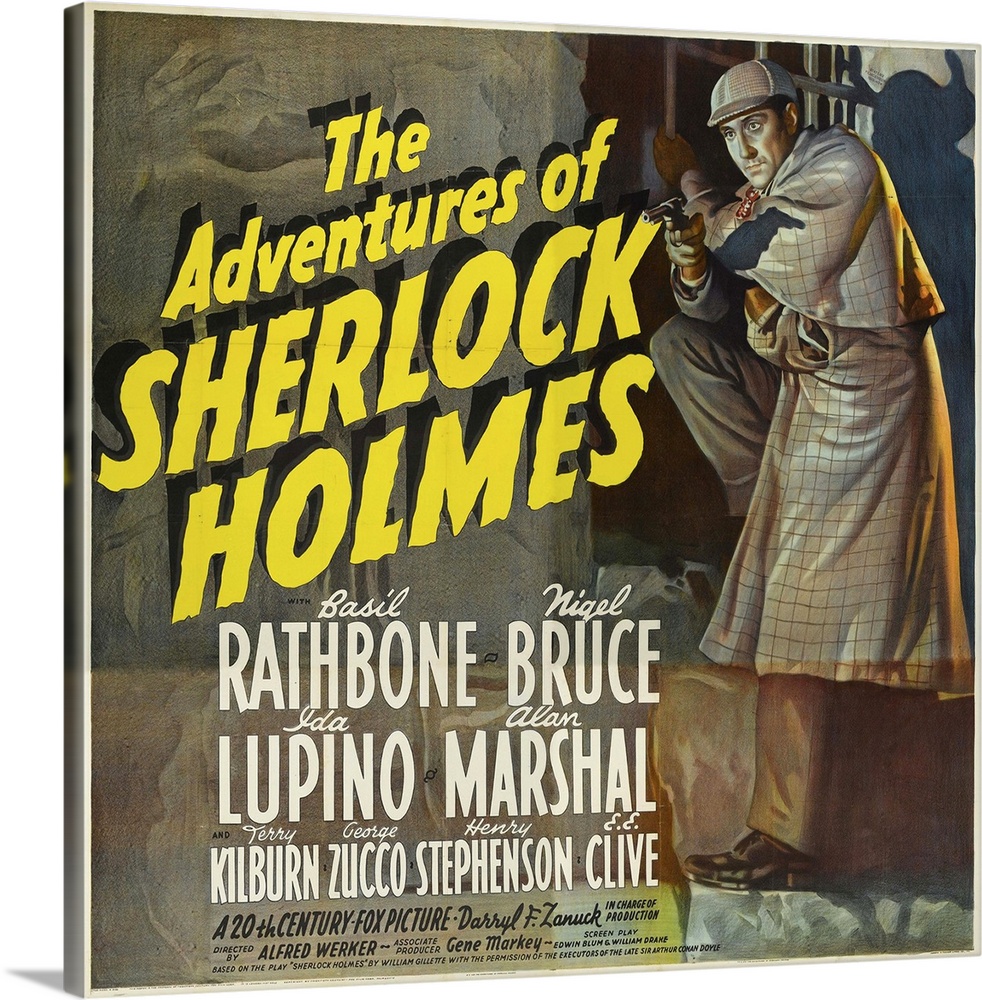 The Adventures Of Sherlock Holmes, Basil Rathbone On Poster Art, 1939.