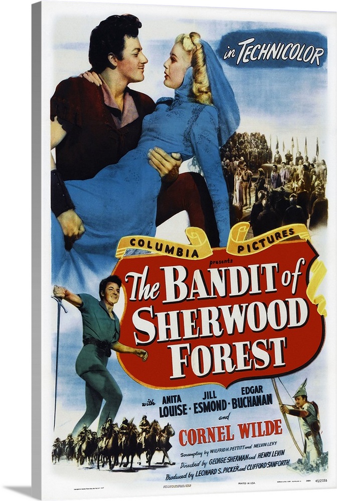 The Bandit Of Sherwood Forest, US Poster Art, From Left: Cornel Wilde, Anita Louise, 1946.