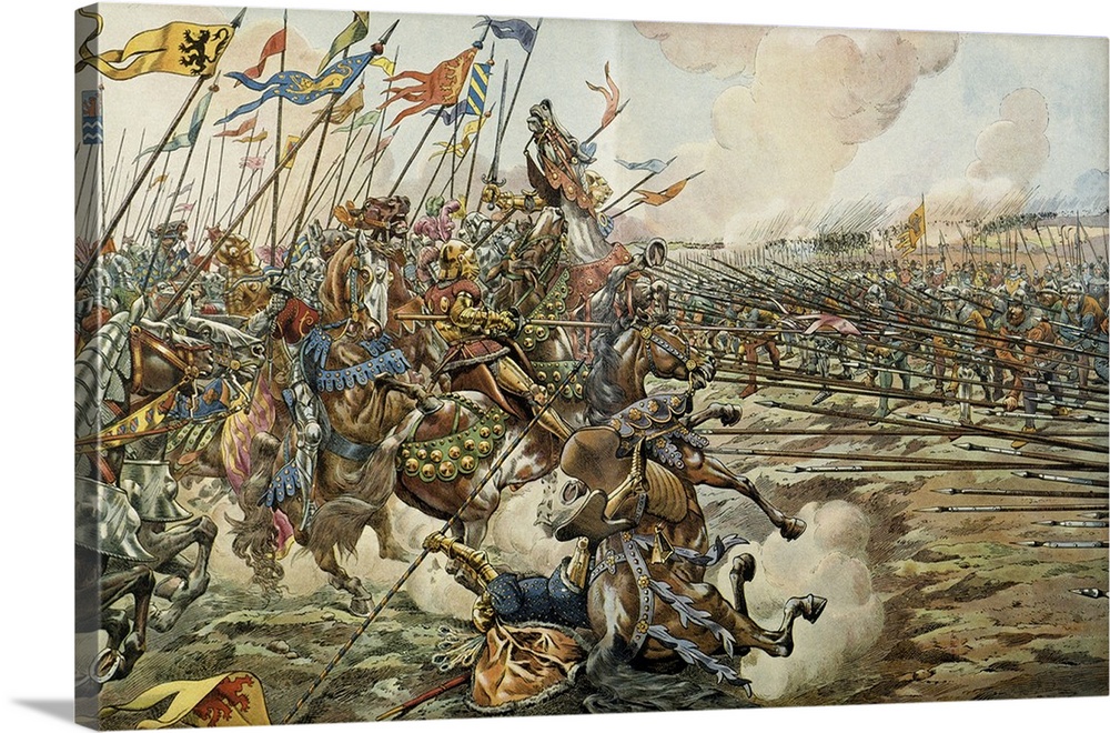 Jacques Marie Gaston Onfray de Breville, known as JOB (1858-1931). The Battle of Grandson, 1476.