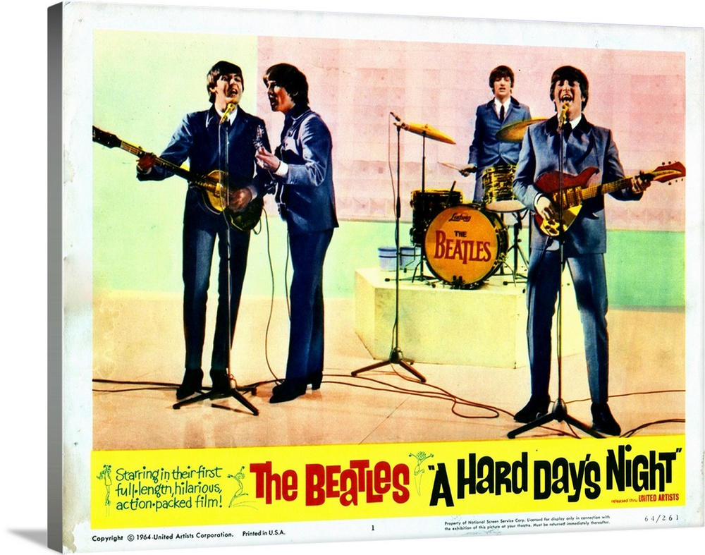 A Hard Days Night, Paul McCartney, George Harrison, Ringo Starr, John Lennon, 1964.