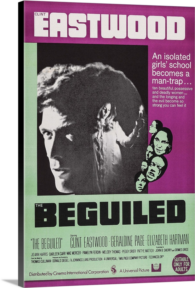 THE BEGUILED, Australian poster art, from left: Clint Eastwood, Jo Ann Harris, 1971.